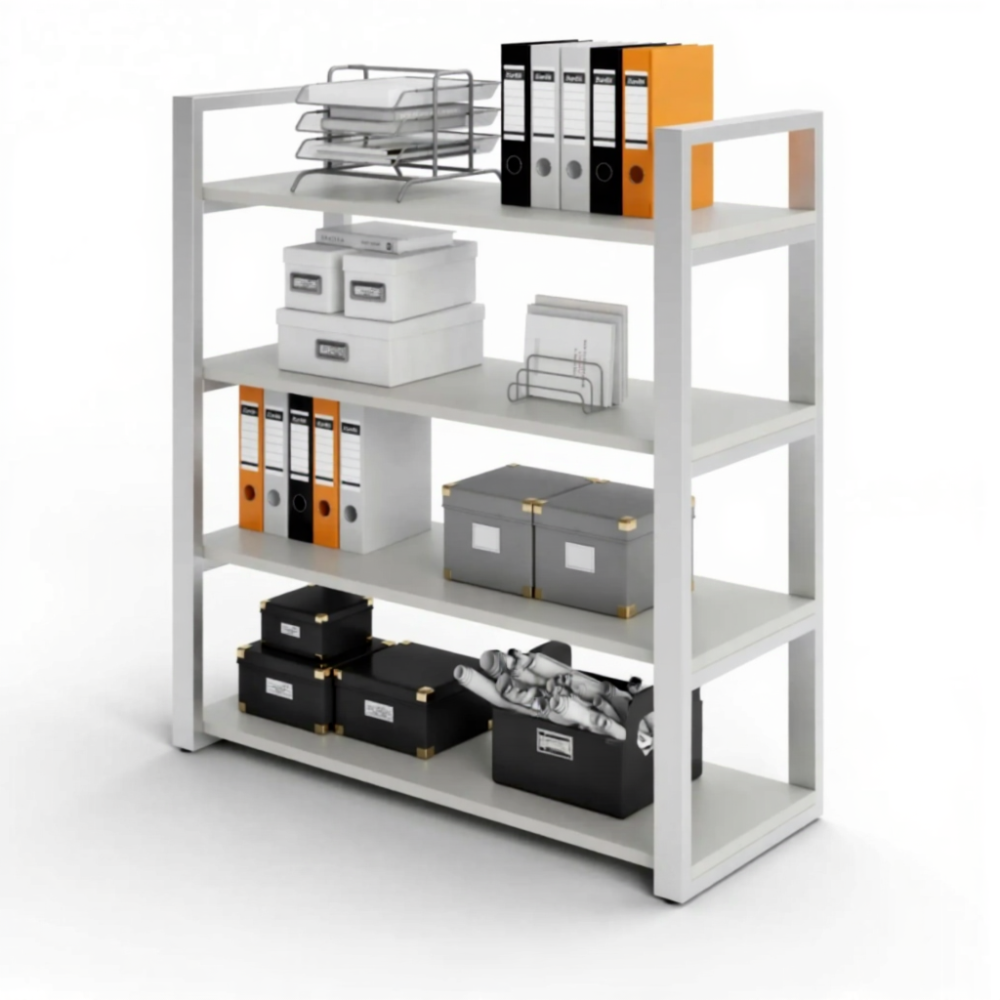 Стеллаж СН-23 (ЛДСП серый, каркас серый)