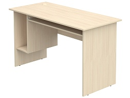 Стол для кабинета информатики компьютерный 2-местный школьный с выдвижной полкой (Дуб Молочный)