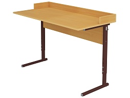 Стол для кабинета физики с бортом регулируемый 4-6 г/р СТФруб1.46 (бук, м/к коричневый, прямоугольная труба)