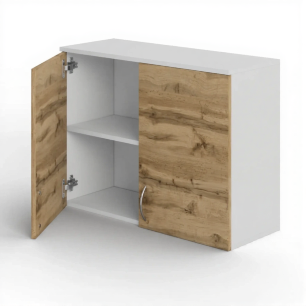 Шкаф навесной ШН-1 (ЛДСП белый, дуб вотан)