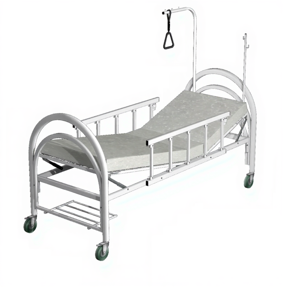 Кровать функциональная механическая КМ-3П (каркас белый)