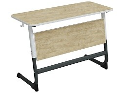 Стол 2-местный школьный 3-5 г/р "Логика" регулируемый (дуб "Бардолино", м/к белый/графит)