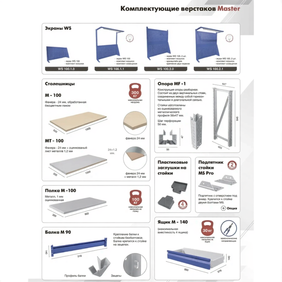 Верстак MASTER M100.MF1.MF1.301