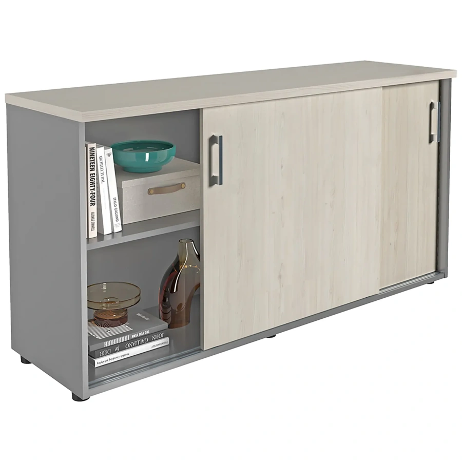 Шкаф-купе NWT 0714 белое дерево/серый