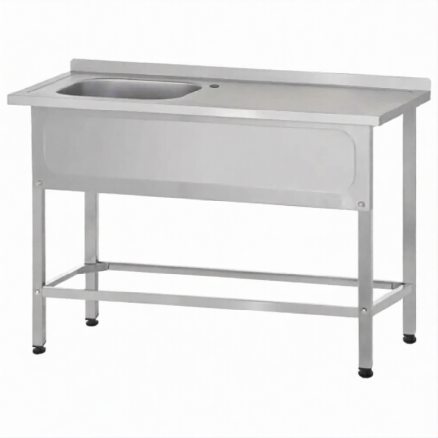 Ванна с рабочей поверхностью РПЦн  860х1000х700 правое м/о, борт, экран (ножка л.)