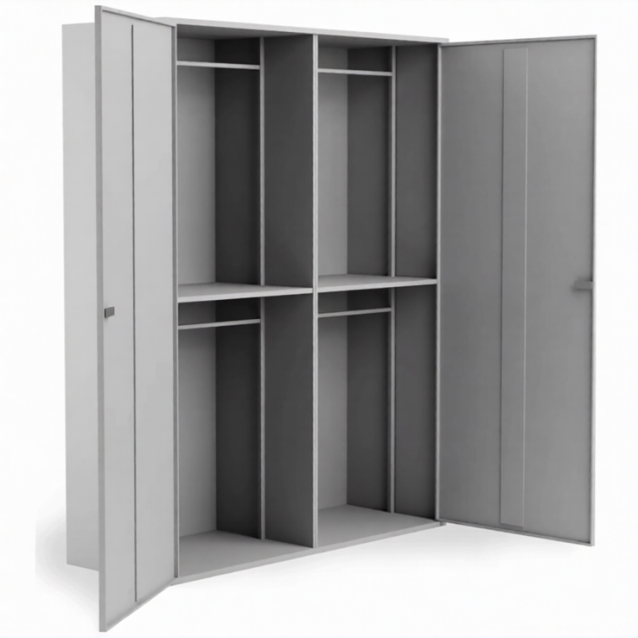 Шкаф усиленный для хранения бронежилетов и касок БРК-3 (1800x1400x500)