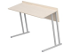 Стол аудиторный двухместный 6 г/р СТА2-С.Д (дуб "Молочный", м/к серый, квадратная труба)